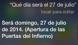 curiora respuesta de Siri sobre el 27 de julio
